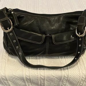 STONE MOUNTAIN Black nubuck pebble leather bag
Silver hardware,  EUC. So soft!